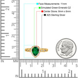 Halo Pear Shape Wedding Engagement Ring Round Simulated Cubic Zirconia 925 Sterling Silver