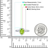 Halo Pear Shape Wedding Engagement Ring Round Simulated Cubic Zirconia 925 Sterling Silver