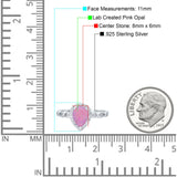Halo Pear Shape Wedding Engagement Ring Round Simulated Cubic Zirconia 925 Sterling Silver