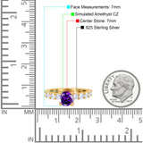 Art Deco Wedding Bridal Ring Round Simulated Cubic Zirconia 925 Sterling Silver