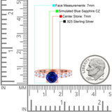 Art Deco Wedding Bridal Ring Round Simulated Cubic Zirconia 925 Sterling Silver