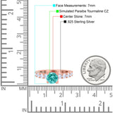 Art Deco Wedding Bridal Ring Round Simulated Cubic Zirconia 925 Sterling Silver