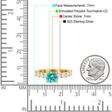 Art Deco Wedding Bridal Ring Round Simulated Cubic Zirconia 925 Sterling Silver
