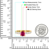 Art Deco Wedding Bridal Ring Round Simulated Cubic Zirconia 925 Sterling Silver