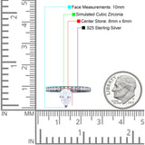 Teardrop Art Deco Pear Wedding Bridal Ring Round Simulated Cubic Zirconia 925 Sterling Silver