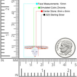 Teardrop Art Deco Pear Wedding Bridal Ring Round Simulated Cubic Zirconia 925 Sterling Silver