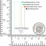 Teardrop Art Deco Pear Wedding Bridal Ring Round Simulated Cubic Zirconia 925 Sterling Silver