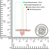 Teardrop Art Deco Pear Wedding Bridal Ring Round Simulated Cubic Zirconia 925 Sterling Silver