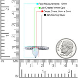 Teardrop Art Deco Pear Wedding Bridal Ring Round Simulated Cubic Zirconia 925 Sterling Silver