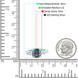 Art Deco Cushion Cut Wedding Engagement Bridal Ring Simulated Cubic Zirconia 925 Sterling Silver