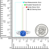 Art Deco Cushion Cut Wedding Engagement Bridal Ring Simulated Cubic Zirconia 925 Sterling Silver