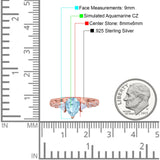 Art Deco Pear Shape Wedding Bridal Ring Triangle Simulated Cubic Zirconia 925 Sterling Silver