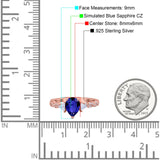Art Deco Pear Shape Wedding Bridal Ring Triangle Simulated Cubic Zirconia 925 Sterling Silver