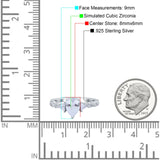 Art Deco Pear Shape Wedding Bridal Ring Triangle Simulated Cubic Zirconia 925 Sterling Silver