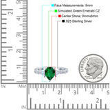 Art Deco Pear Shape Wedding Bridal Ring Triangle Simulated Cubic Zirconia 925 Sterling Silver