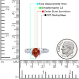 Art Deco Pear Shape Wedding Bridal Ring Triangle Simulated Cubic Zirconia 925 Sterling Silver