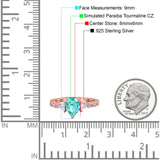 Art Deco Pear Shape Wedding Bridal Ring Triangle Simulated Cubic Zirconia 925 Sterling Silver