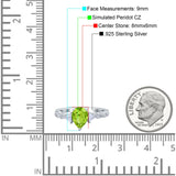 Art Deco Pear Shape Wedding Bridal Ring Triangle Simulated Cubic Zirconia 925 Sterling Silver