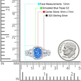 Infinity Twisted Shank Art Deco Halo Oval Wedding Engagement Ring Round Simulated Cubic Zirconia 925 Sterling Silver