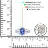 Infinity Twisted Shank Art Deco Halo Oval Wedding Engagement Ring Round Simulated Cubic Zirconia 925 Sterling Silver