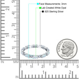 Full Eternity Wedding Engagement Bridal Ring Oval Lab Created Opal Round Simulated Cubic Zirconia 925 Sterling Silver