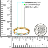 Full Eternity Wedding Engagement Bridal Ring Oval Lab Created Opal Round Simulated Cubic Zirconia 925 Sterling Silver
