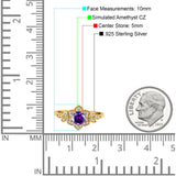 Halo Art Deco Cluster Floral Wedding Engagement Ring Round Simulated Cubic Zirconia 925 Sterling Silver
