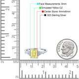 Art Deco Emerald Cut Wedding Bridal Ring Round Simulated Cubic Zirconia 925 Sterling Silver