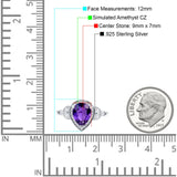 Halo Art Deco Wedding Pear Bridal Ring Marquise Round Simulated Cubic Zirconia 925 Sterling Silver