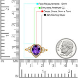 Halo Art Deco Wedding Pear Bridal Ring Marquise Round Simulated Cubic Zirconia 925 Sterling Silver