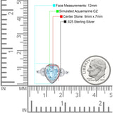 Halo Art Deco Wedding Pear Bridal Ring Marquise Round Simulated Cubic Zirconia 925 Sterling Silver