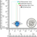 Halo Art Deco Wedding Pear Bridal Ring Marquise Round Simulated Cubic Zirconia 925 Sterling Silver