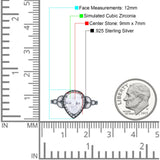 Halo Art Deco Wedding Pear Bridal Ring Marquise Round Simulated Cubic Zirconia 925 Sterling Silver