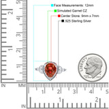 Halo Art Deco Wedding Pear Bridal Ring Marquise Round Simulated Cubic Zirconia 925 Sterling Silver