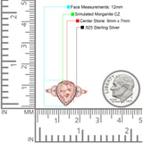 Halo Art Deco Wedding Pear Bridal Ring Marquise Round Simulated Cubic Zirconia 925 Sterling Silver