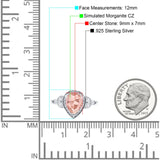 Halo Art Deco Wedding Pear Bridal Ring Marquise Round Simulated Cubic Zirconia 925 Sterling Silver