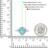 Halo Art Deco Wedding Pear Bridal Ring Marquise Round Simulated Cubic Zirconia 925 Sterling Silver