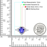 Halo Art Deco Wedding Pear Bridal Ring Marquise Round Simulated Cubic Zirconia 925 Sterling Silver