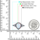 Halo Art Deco Wedding Pear Bridal Ring Marquise Round Simulated Cubic Zirconia 925 Sterling Silver