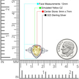 Halo Art Deco Wedding Pear Bridal Ring Marquise Round Simulated Cubic Zirconia 925 Sterling Silver