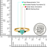 Art Deco Heart Three Stone Wedding Bridal Ring Round Green Emerald Simulated Cubic Zirconia 925 Sterling Silver
