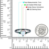 Art Deco Heart Three Stone Wedding Bridal Ring Round Green Emerald Simulated Cubic Zirconia 925 Sterling Silver