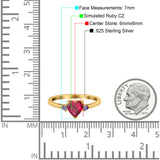 Art Deco Heart Three Stone Wedding Bridal Ring Round Amethyst Simulated Cubic Zirconia 925 Sterling Silver