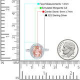 Halo Oval Art Deco Wedding Bridal Ring Band Round Simulated Cubic Zirconia 925 Sterling Silver