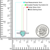 Heart Promise Ring Halo Heart Round Simulated Cubic Zirconia 925 Sterling Silver