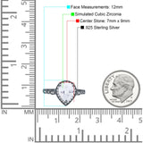 Teardrop Pear Art Deco Wedding Engagement Bridal Ring Round Simulated Cubic Zirconia 925 Sterling Silver