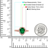 Teardrop Pear Art Deco Wedding Engagement Bridal Ring Round Simulated Cubic Zirconia 925 Sterling Silver