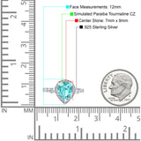 Teardrop Pear Art Deco Wedding Engagement Bridal Ring Round Simulated Cubic Zirconia 925 Sterling Silver