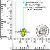 Teardrop Pear Art Deco Wedding Engagement Bridal Ring Round Simulated Cubic Zirconia 925 Sterling Silver