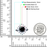 Art Deco Wedding Engagement Bridal Ring Baguette Round Simulated Cubic Zirconia 925 Sterling Silver